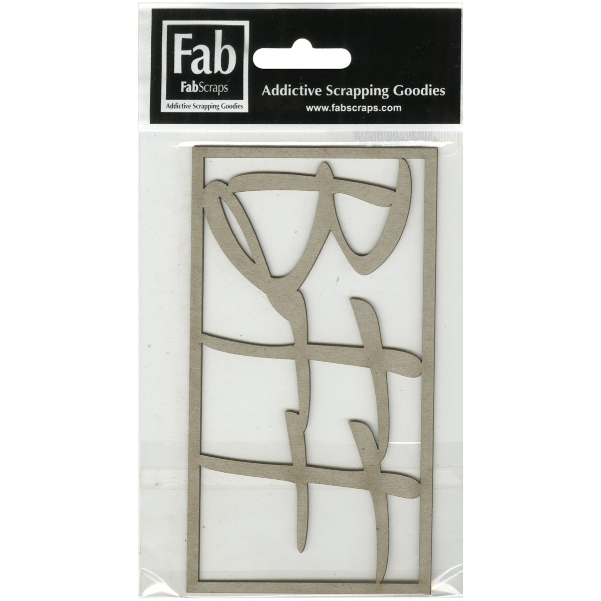 FabScraps Die-Cut Gray Chipboard Word Bff 2.5-inch x 5-inch