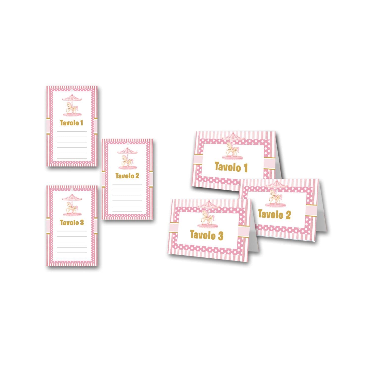 Baptism Table Mark (Carrusel Rosa), pink