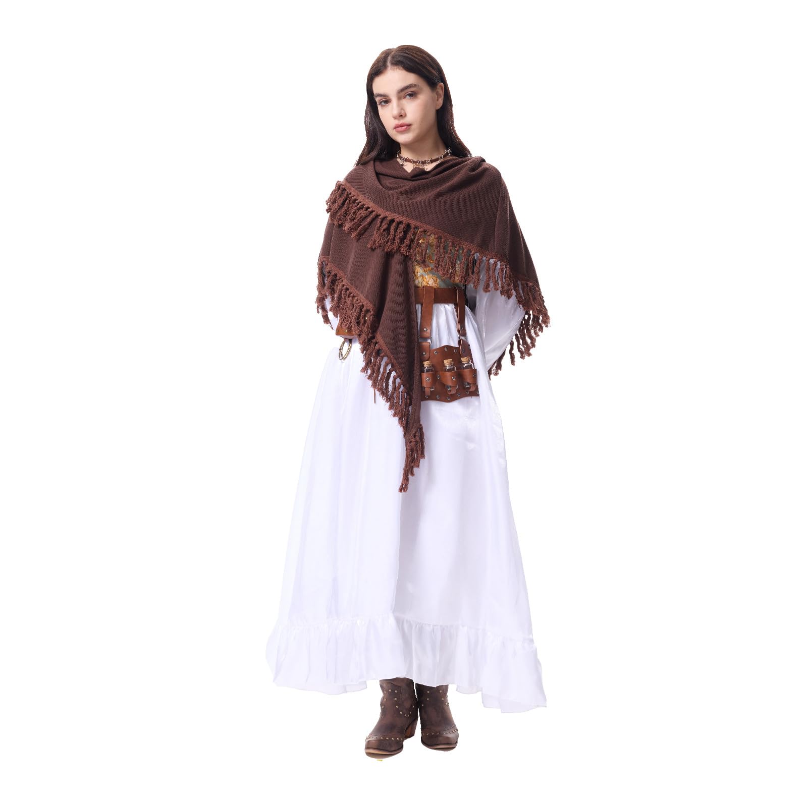 Ansenesna Halloween Kostüm Damen Piratenkostüm Damen Komplett Set | Mittelalter Kleidung Mieder Gothic Kleid Vintage Korsett Kleid Elegant Langarm mit Umhang Renaissance Faschingskostüme