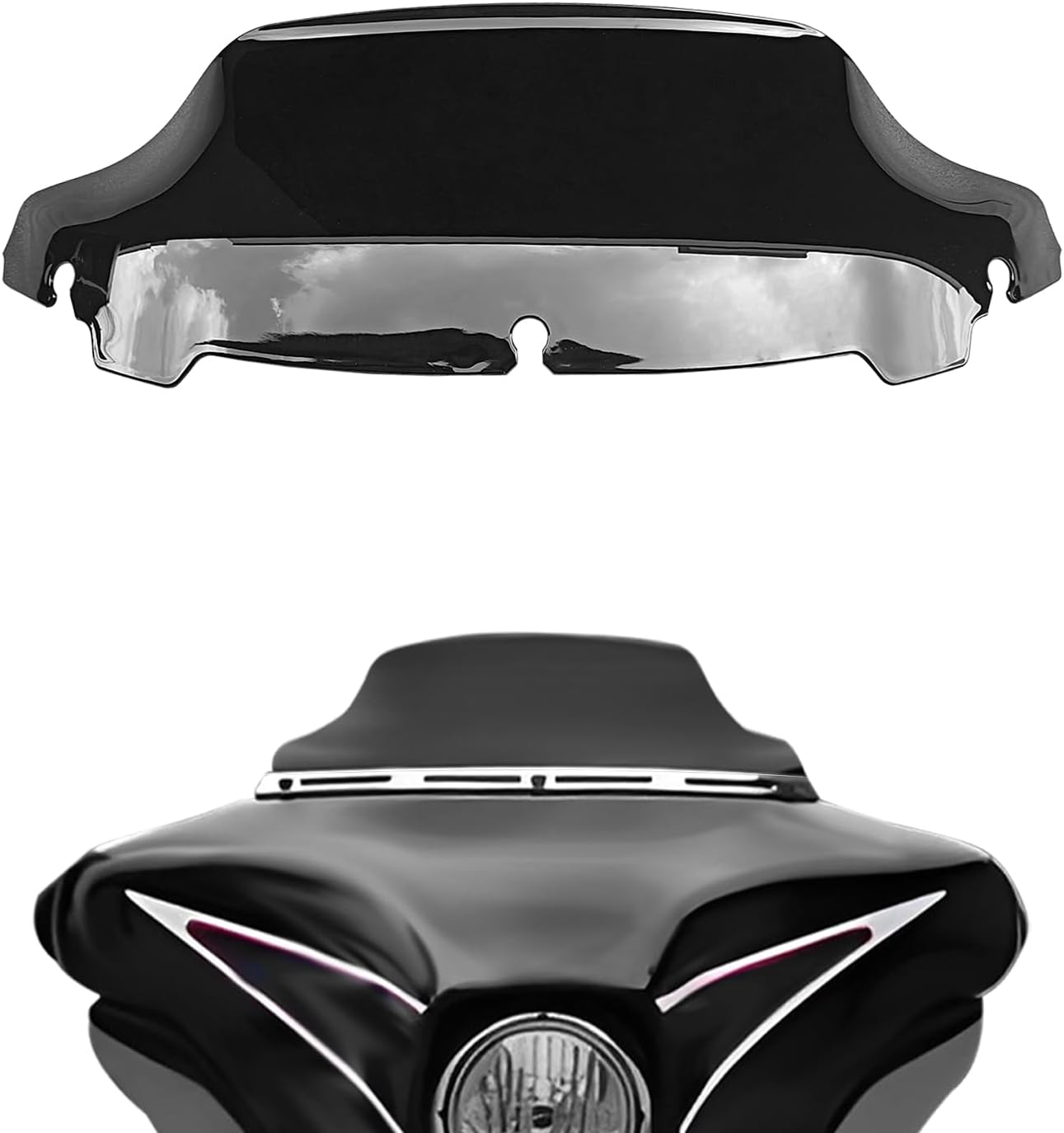 Black 7" Windshield Windscreen Compatible for Harley Davidson Touring Electra Glide Street Glide 2014 2015 2016 2017 2018 2019 2020 2021 2022