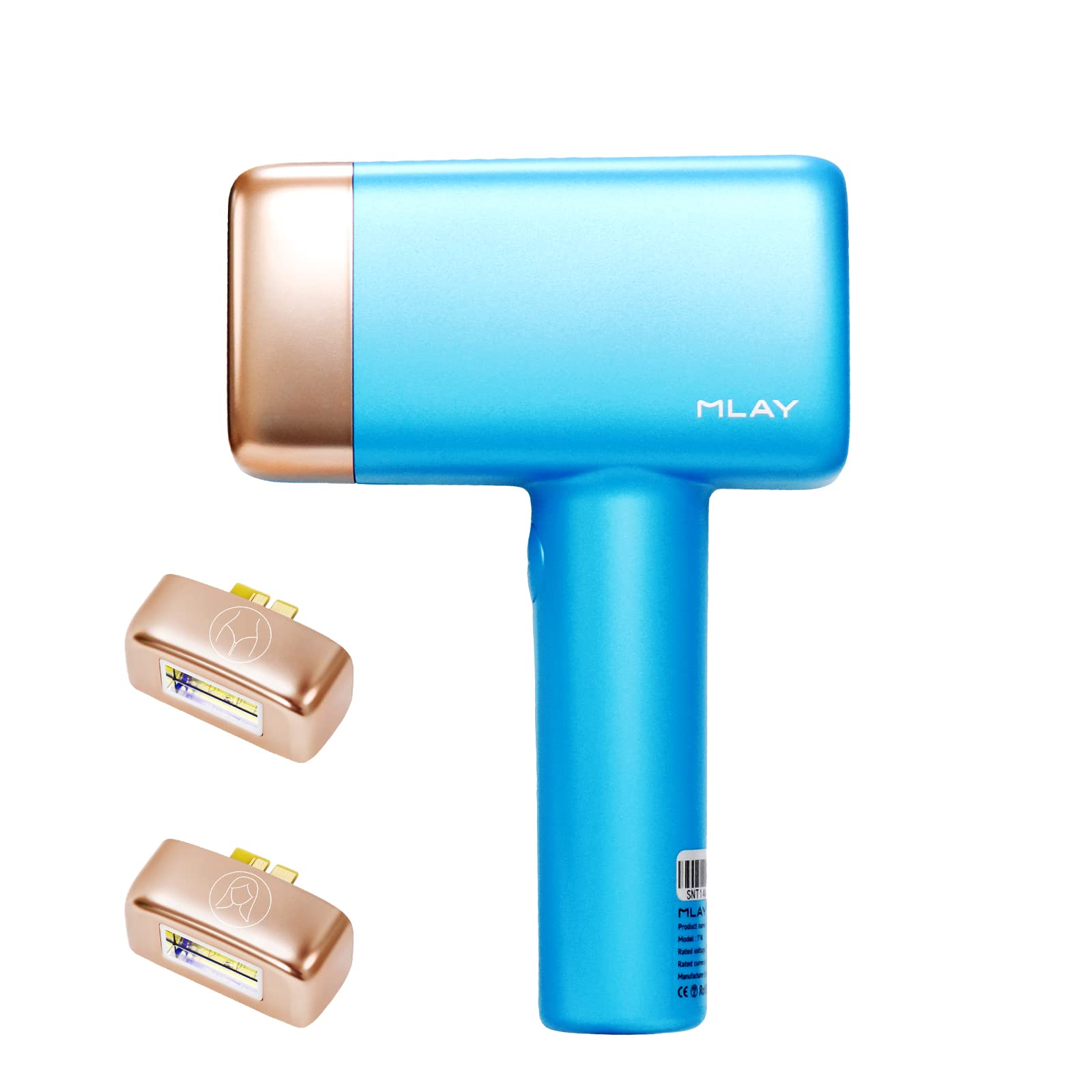 MLAY T14 Laser Hair Removal for Women with Ice Cooling, 0.5s/flash, 500,000 Flashes, 5 Energy Levels, Home Painless IPL Laser Hair Removal Device for Bikini Line Face Arm Leg(1*Bikini+1*Face Lamp)