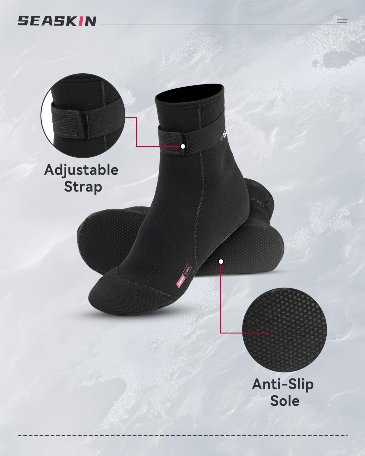 Seaskin Calcetines de neopreno, 3 mm, para voleibol de playa, arena, fútbol