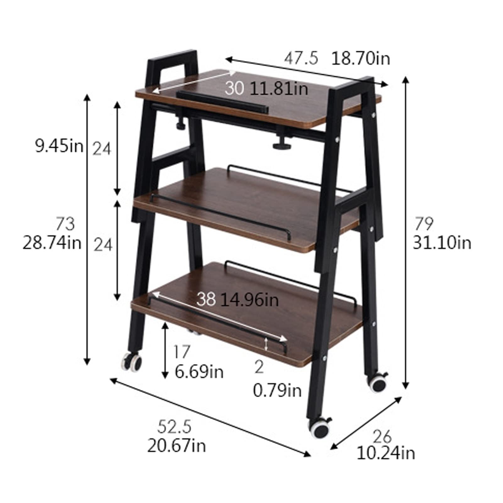 Stand di Stampa per Ufficio Stampante for la stampante a pavimento a 3 strati con supporto for laptop con quattro rulli può contenere 110 sterline for l'archiviazione e l'organizzazione dell'ufficio S