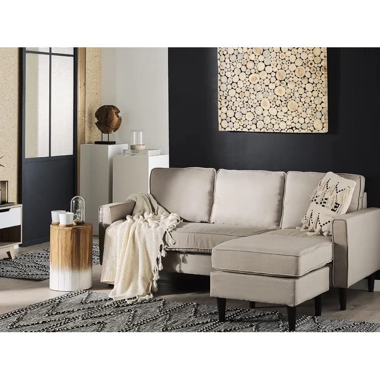Sylvie 3 Seater Fabric L Shaped Sectional Sofa Set for Living Room (Right Side, Beige)-image-49