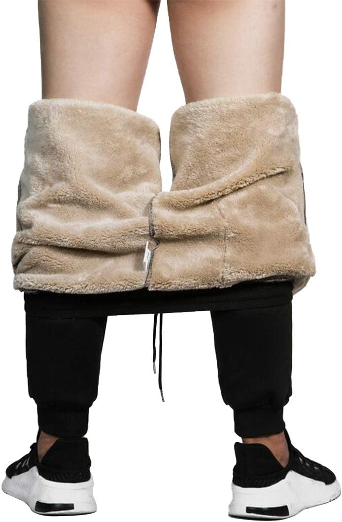 MANLUODANNI Men’s Casual Fleece Jogger Sweatpants Winter Warm Plush Trousers MANLUODANNI Men’s Casual Fleece Jogger Sweatpants Winter Warm Plush Trousers