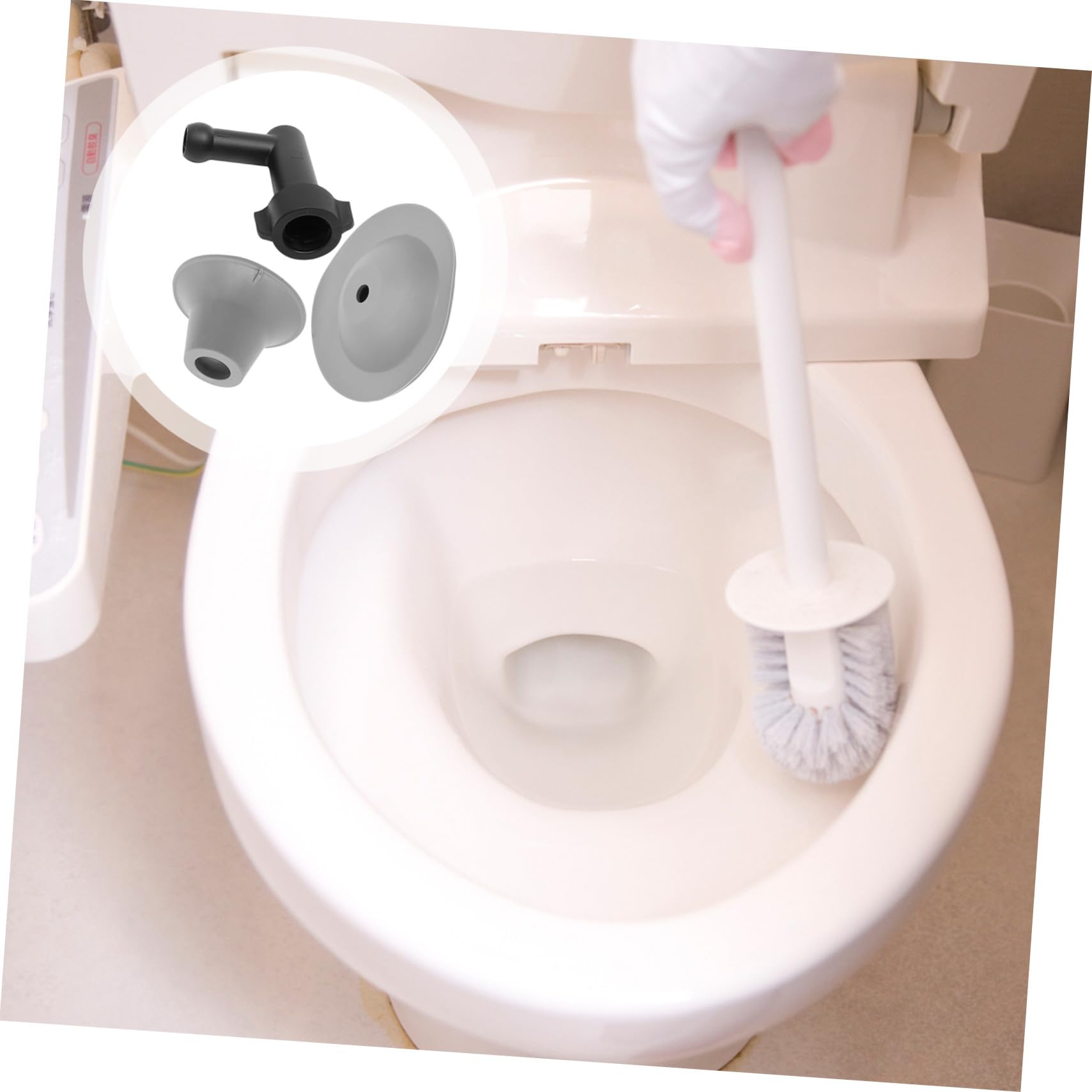 Déboucheur de Toilettes Flexible Piston de Vidange Blanc Certifié Haute Pression Poignée Ergonomique Adapté pour Canalisations Sanitaires Usage Domestique Quotidien