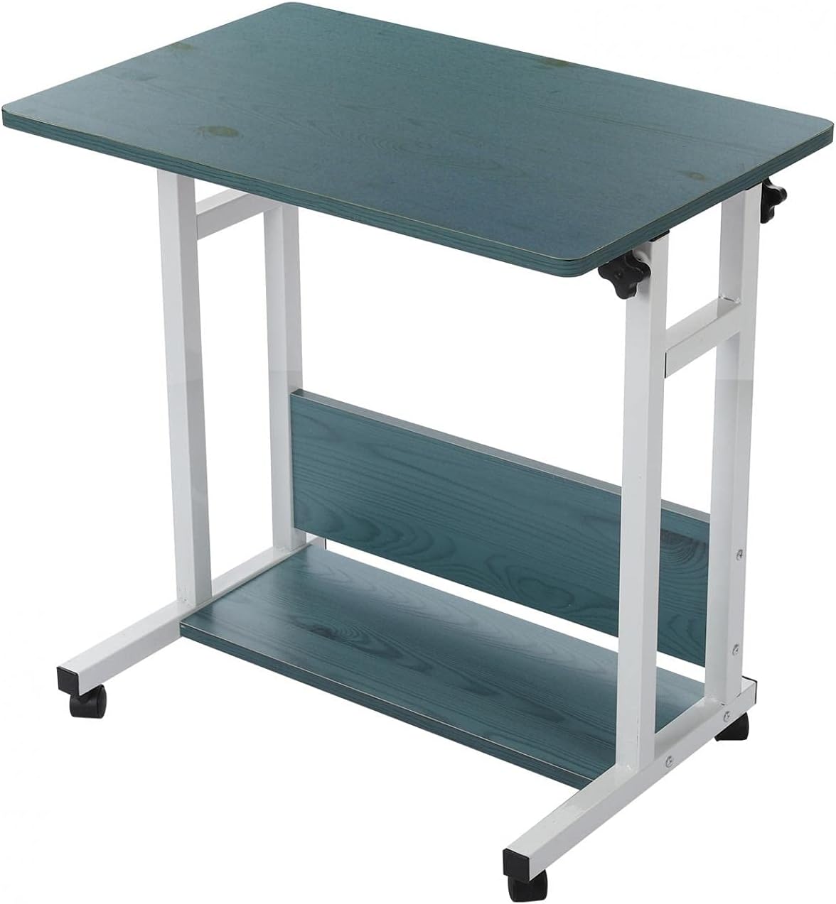 Wdminyy Height Adjustable Side Table with Rolling Wheel