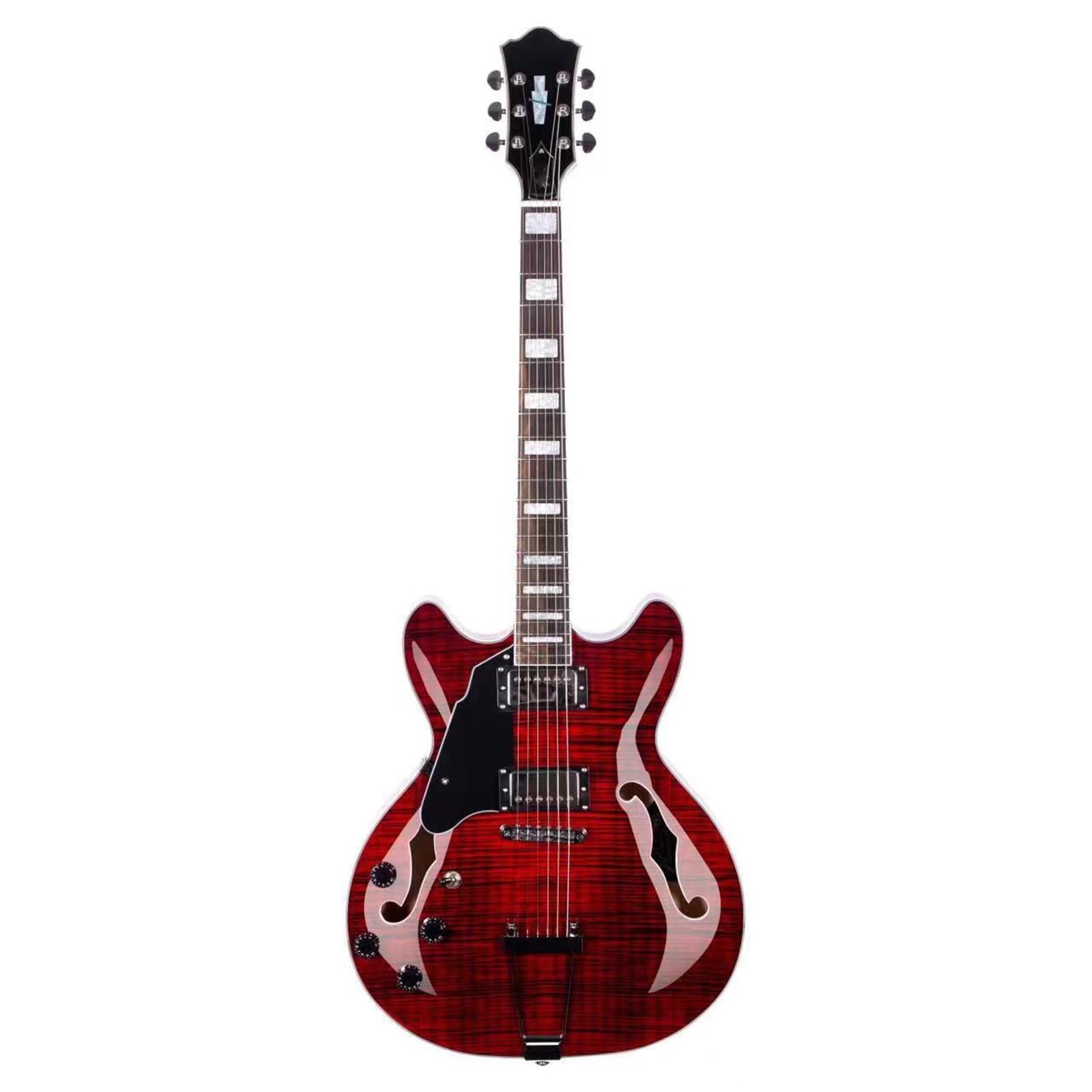 Standard Gitara Elektryczna 6 Strunowa Gitara Elektryczna Jazzowa Dla Leworęcznych Mostek Z Końcówką Typu Semi Hollow Body(Type 4)