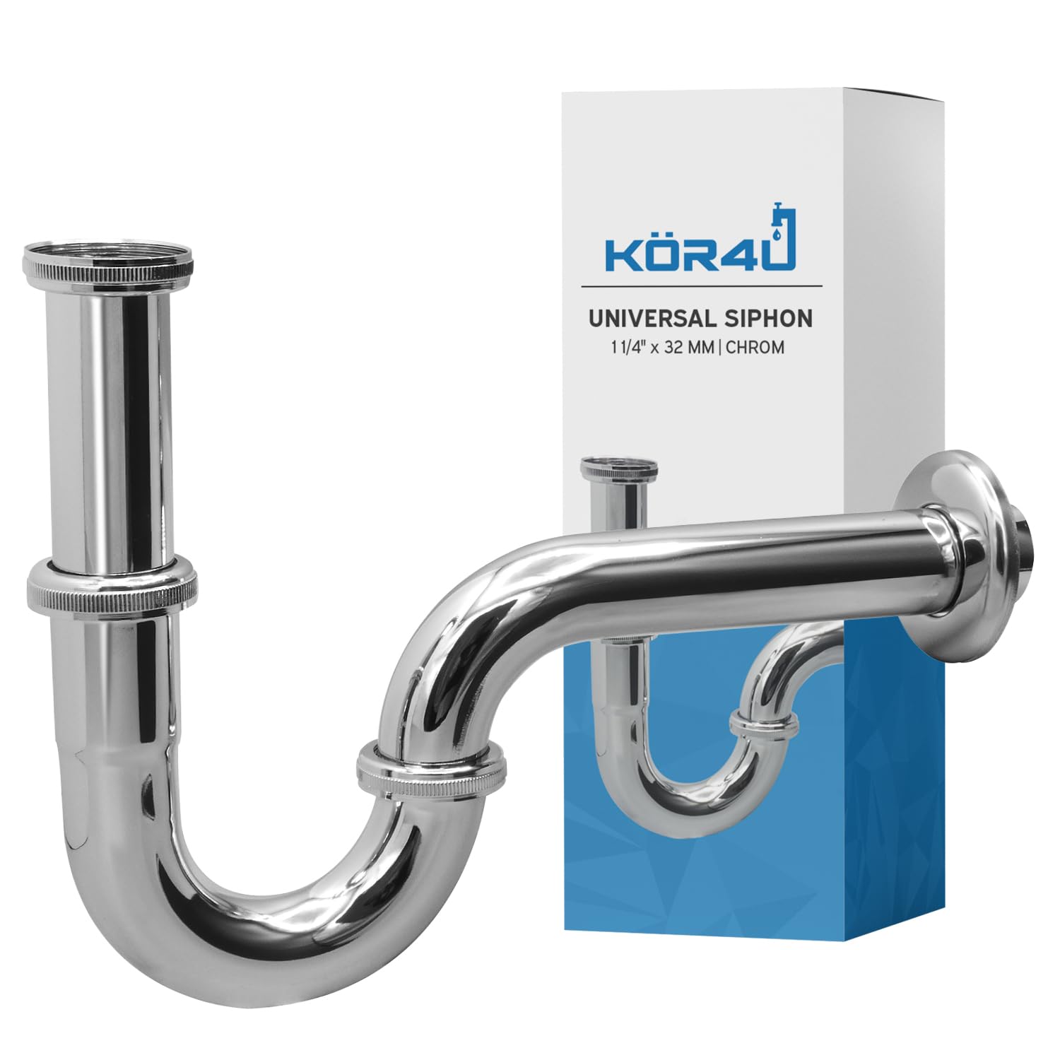kör4u K12520 Siphon, Chrome, Universal