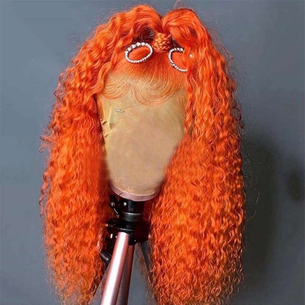 Amazon.com : Blue Red 13X6 Kinky Curly Lace Front Wig 180  display picture 1