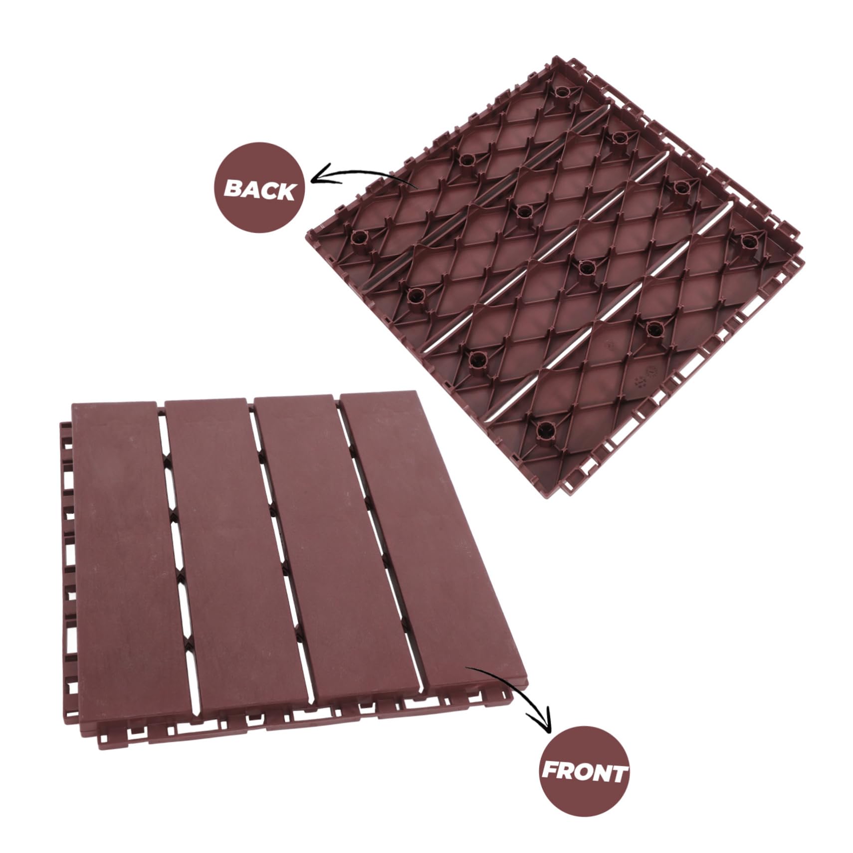 Baldosas Entrelazadas de Plástico para Terraza, 6 Piezas