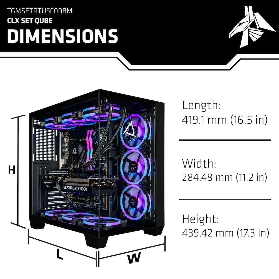 Image of CLX Set Gaming PC - Intel Core Ultra 9 285K 3.7GHz, GeForce RTX 5080, 2TB NVMe M.2 SSD, 32GB DDR5 RGB Memory, 360mm AIO, WiFi, Windows 11 Home, AI Ready