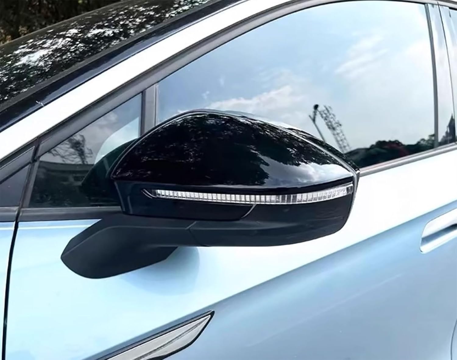 Side View Mirror Cover Compatible With Volkswagen VW ID.4 2025 2024 2023 2022 2021 Rearview Mirrors Trim Exterior Car Accessories ABS 2PCS(Glossy Black Style)