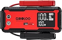 GOOLOO GT6000 6000A Jump Starter: 100W Bi-Directional Fast Charge, Starts All Gas & 12L Diesel Engines, Compact Portable Car Battery Booster