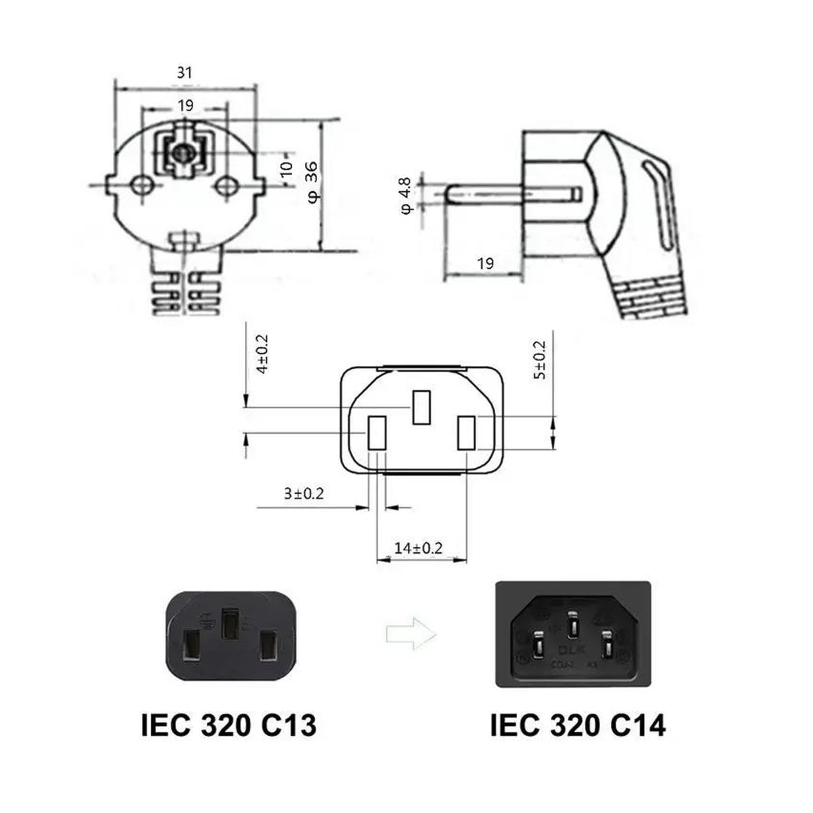 Cable de alimentación UE IEC C13, Cable de alimentación de 2m, 3m, 5m, Cable de extensión for PC, Monitor de Ordenador, Luces de Estudio de DJ, proyector de Impresora(3m)