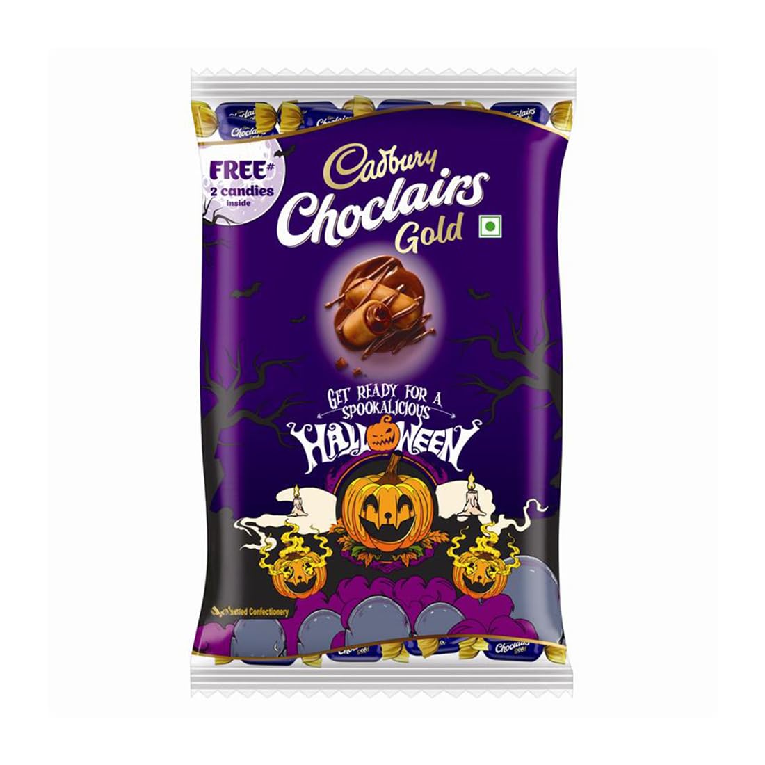 Cadbury Choclairs Gold Caramel Candy, 310 Gm (62 Candies)