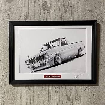 車の絵を飾りたい人にオススメ！『プロの色鉛筆イラスト作品原画！フレーム付き！』 車の絵を飾りたい人にオススメ！『プロの色鉛筆イラスト作品原画
