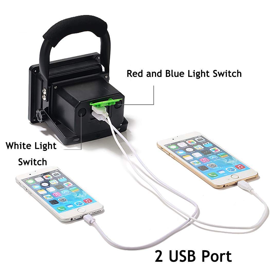 15W LED portátil recargable impermeable luz de trabajo luces de inundación inalámbricas, 1000 lúmenes, carga USB luces de inundación inalámbricas 3 modos de iluminación, batería de litio incorporada 3