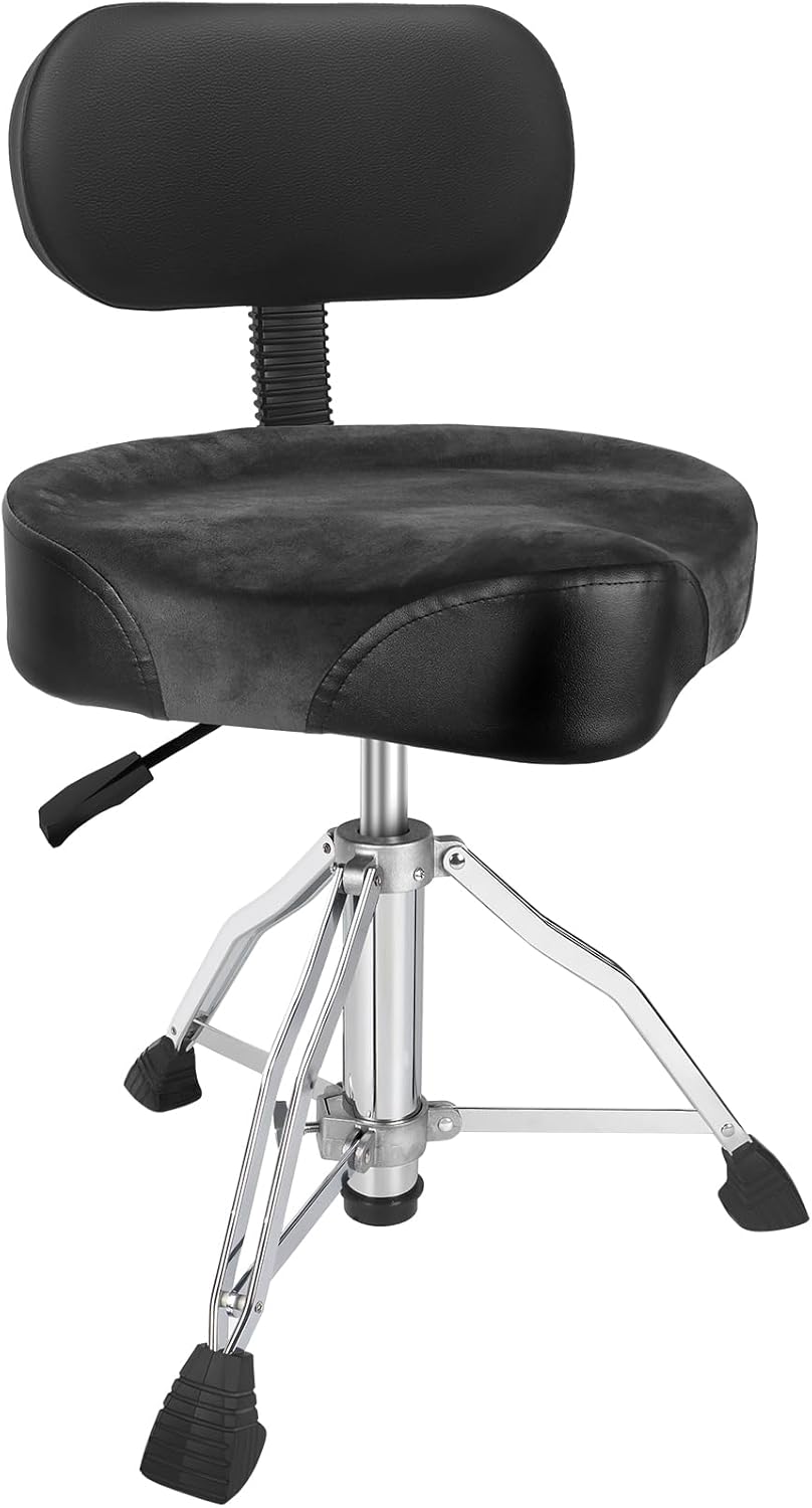 AKLOT saddle drum throne with backrest, hydraulic drum chair