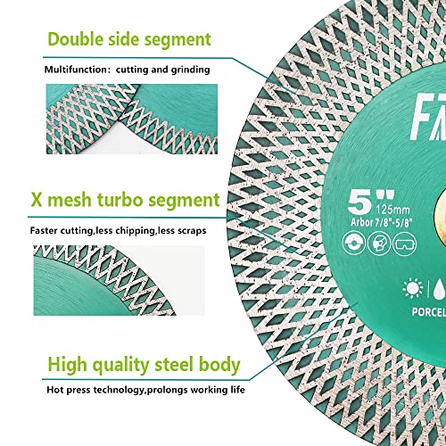 Fachlich Tile Saw Blade 5" Diamond Blade 125Mm For Cutting And Grinding Ceramic Tile Porcelain Marble Granite #TOP4
