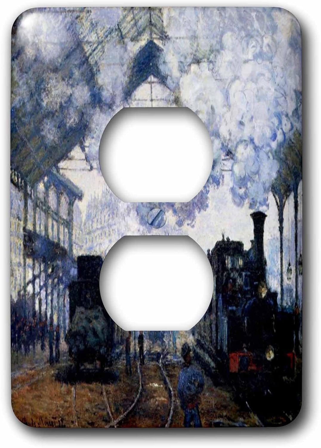 3dRose lsp_203679_2 Print of Monet Painting Saint Lazare Station - Double Toggle Switch