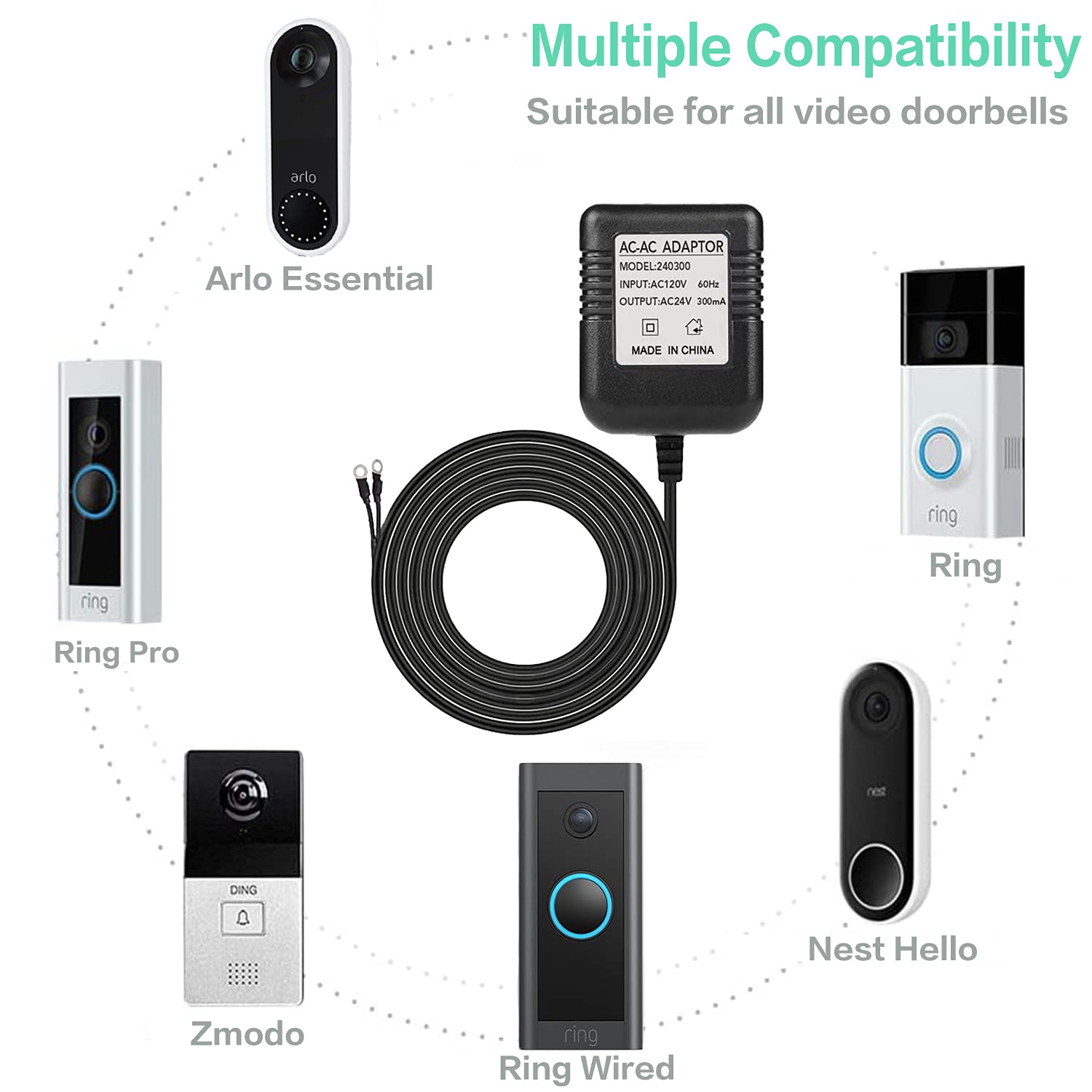 Buy Doorbell Power Adapter, Universal Transformer Compatible with