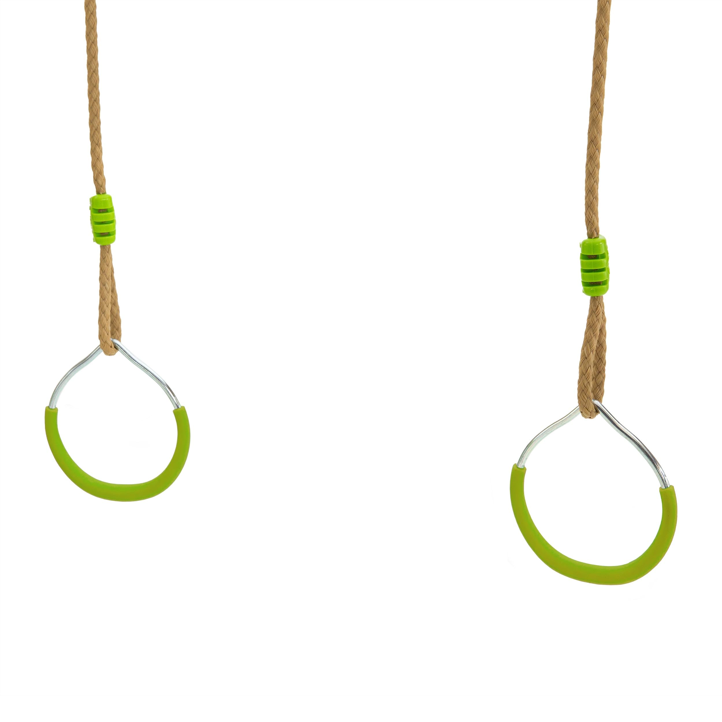 TP Toys Jeu d'Anneaux en Métal - Anneaux de Gymnastique, pour Enfants, 190-250cm, Renforcement Musculaire, Vert
