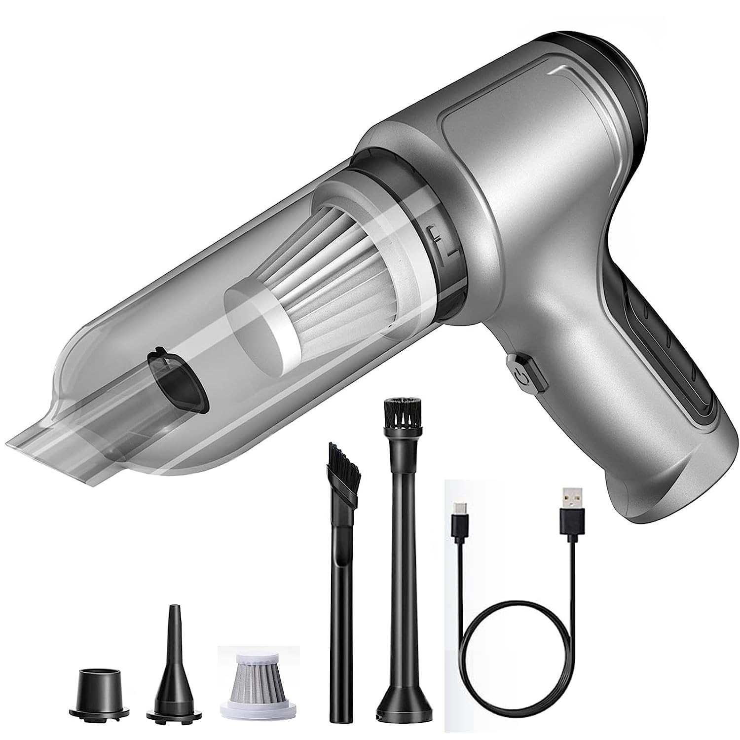 Portable Mini Car Vacuum Cleaner 19000PA Handheld Cordless Vacuum Cleaner 4000mAh Brushless Motor Suitable for Car, Home, Suction, Blowing, Extraction 3-Use Vacuum Cleaner