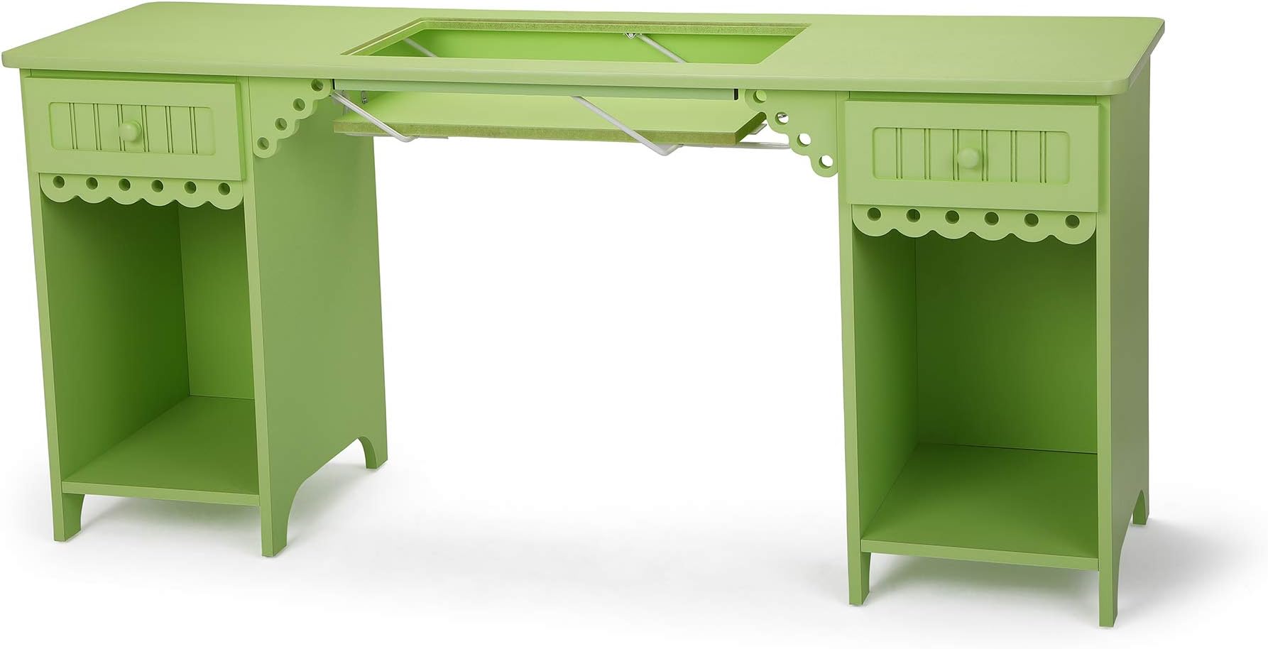 Arrow 1004 Olivia Sewing, Cutting, Quilting, and Crafting Sewing Cabinet with Storage and Lift, Pistachio Green Finish