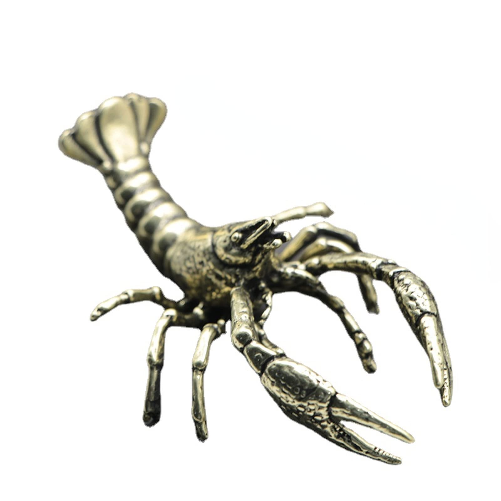 NGDFGR Brass Lobster Figurine,Crayfish Statue, Office Study Decorative Ornament, Bronze Animal Model Sculpture Bonsai Fish Tank Decoration