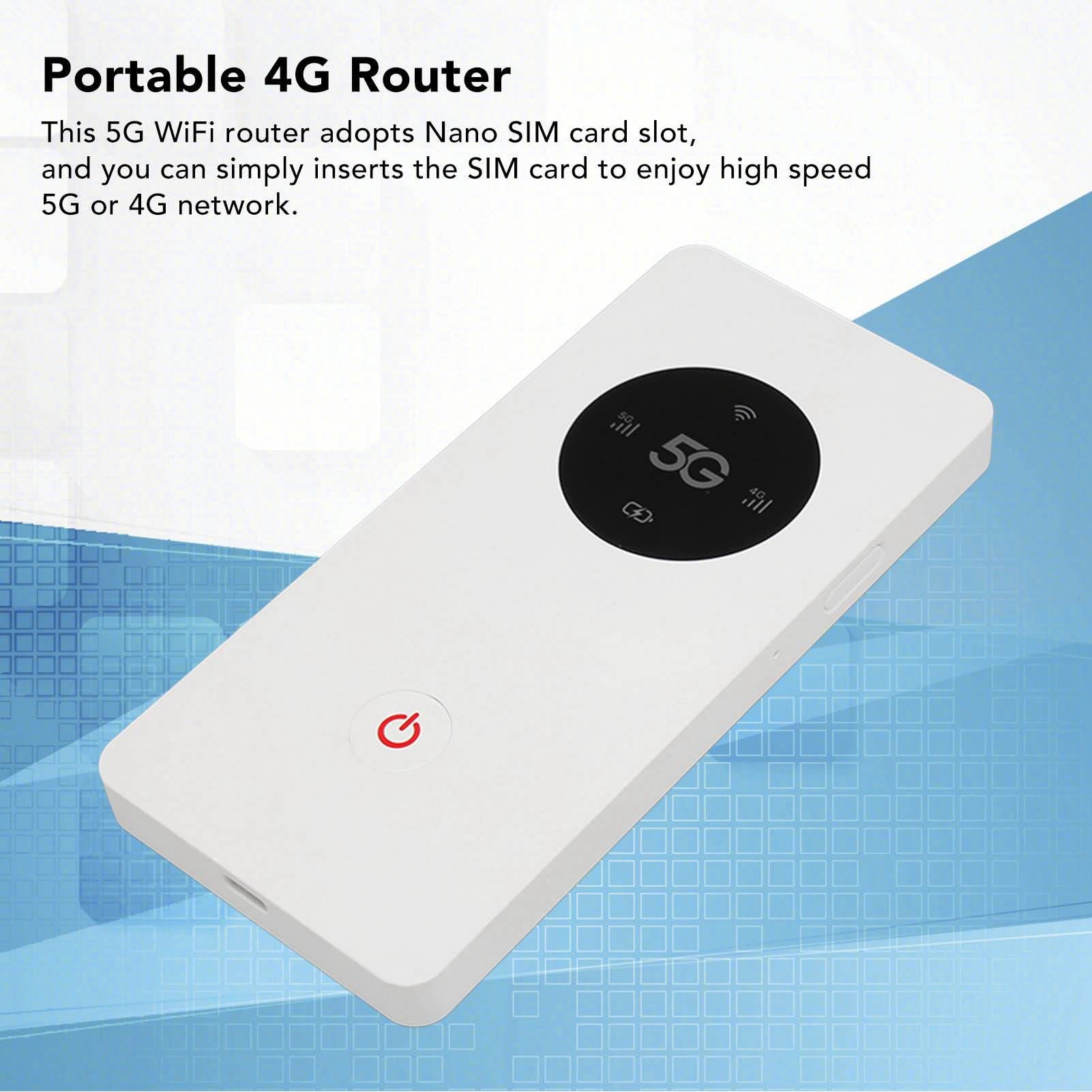 Routeur 5G, Point D'accès Mobile WiFi 5G, WiFi de Poche 5G avec Emplacement Nano SIM, Point D'accès WiFi Portable pour Les Voyages, Mobile WiFi pour Les Voyages, Les Vacances en