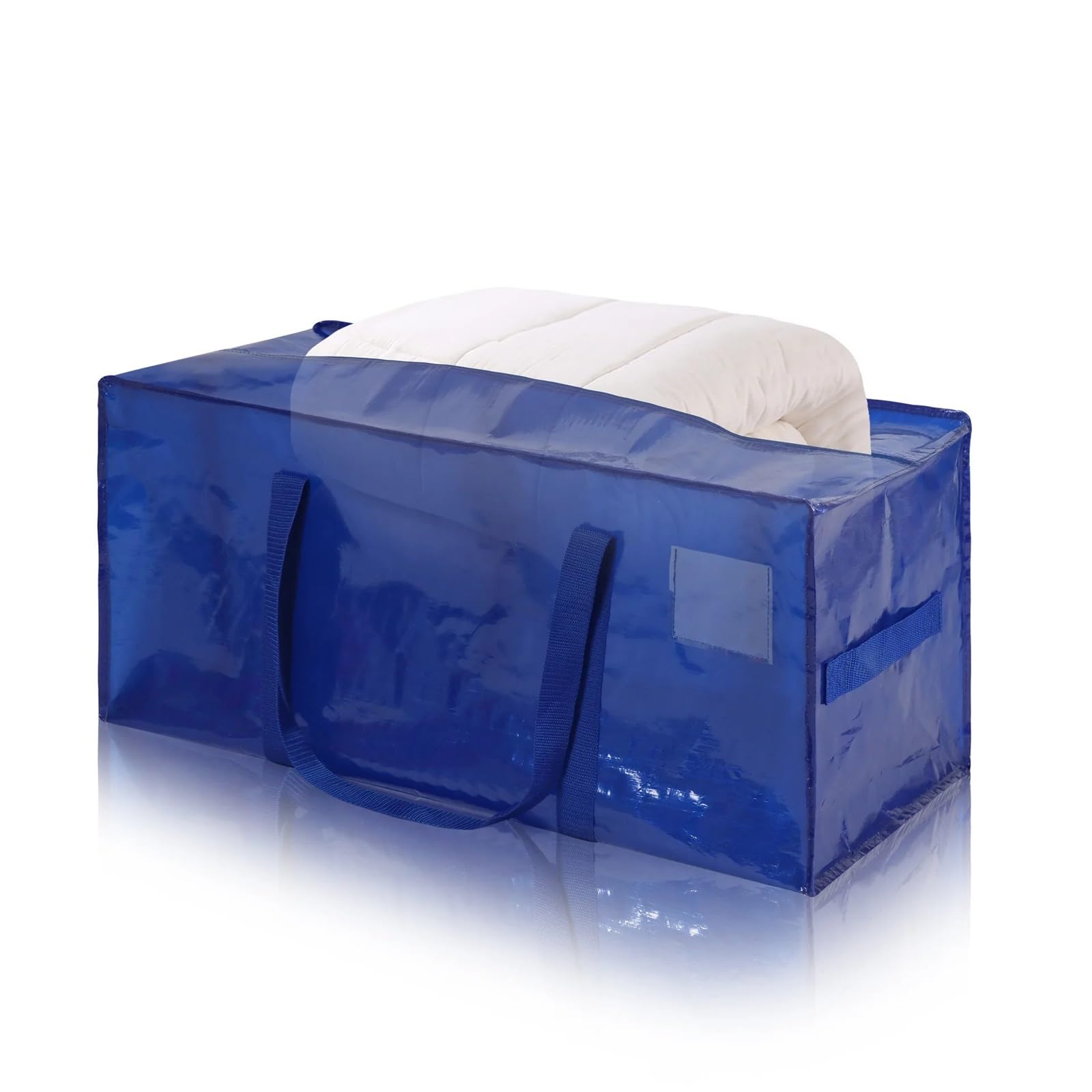 QMDSNFB Moving Bags Heavy Duty Waterproof Moving Bags Large Foldable Storage Totes Zipper Closure Reinforced Handles Multi-Purpose Organizer(DEEP BLUE)