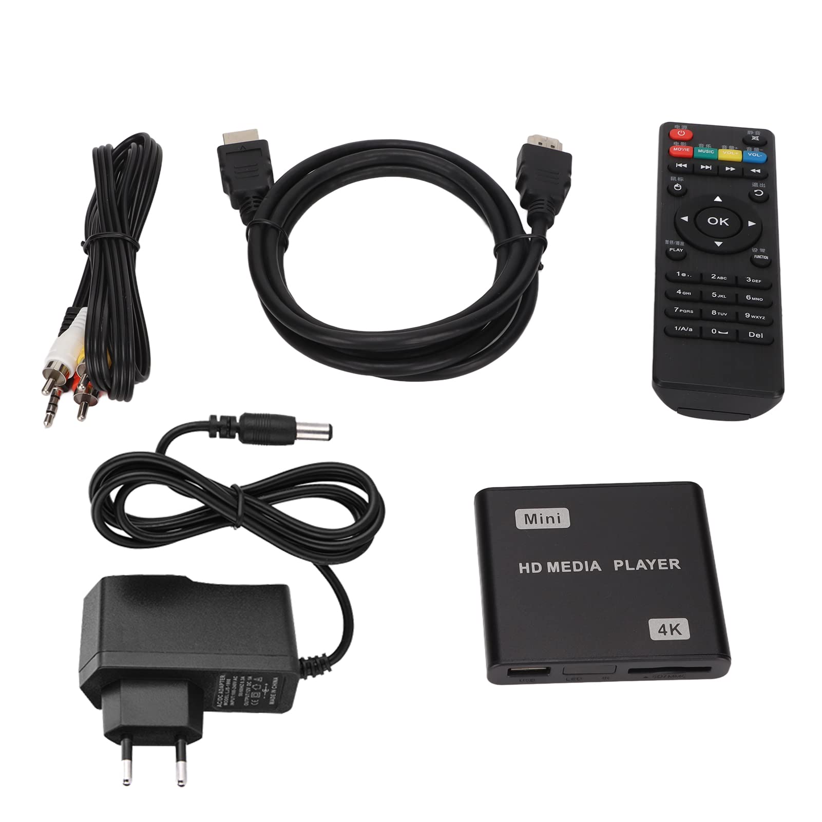 Odtwarzacz multimedialny 4K HD, odtwarzacz wideo Full HD Pilot na podczerwień 100‑240 V dla domu(#3)