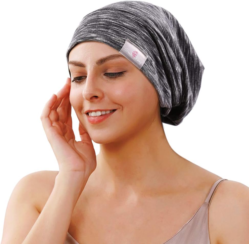 Beanie Kids Satin Hair Sleep Adjustable Bonnet for Teens Baby Girl Infant Women Slouchy Cotton Curly