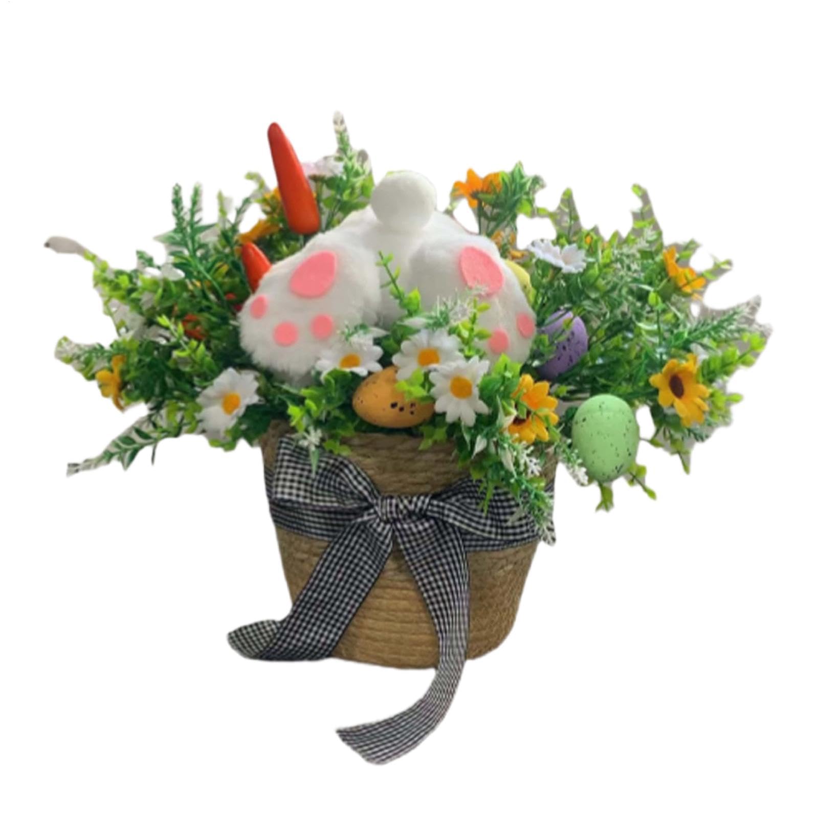Decorazioni Pasquali da Tavolo con Vaso di Fiori e Uova Simpatico Coniglio | Centrotavola Pasquali Per Tavoli Per Compleanno Scuola Uffici Casa Scrivania E Desktop