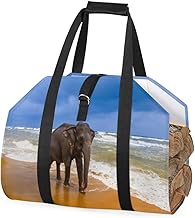 Bolsa de transporte de lenha de elefante de animais marítima para transporte de lenha bolsa de transporte interno para elefantes de animais bolsa de armazenamento de lenha rack de lenha de fogo ao ar livre bolsa de transporte de lenha com alças