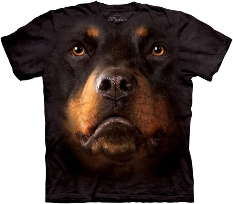 A&E Designs Rottweiler Shirt Dog Face T-Shirt Tie Dye Adult Tee (XL) Black