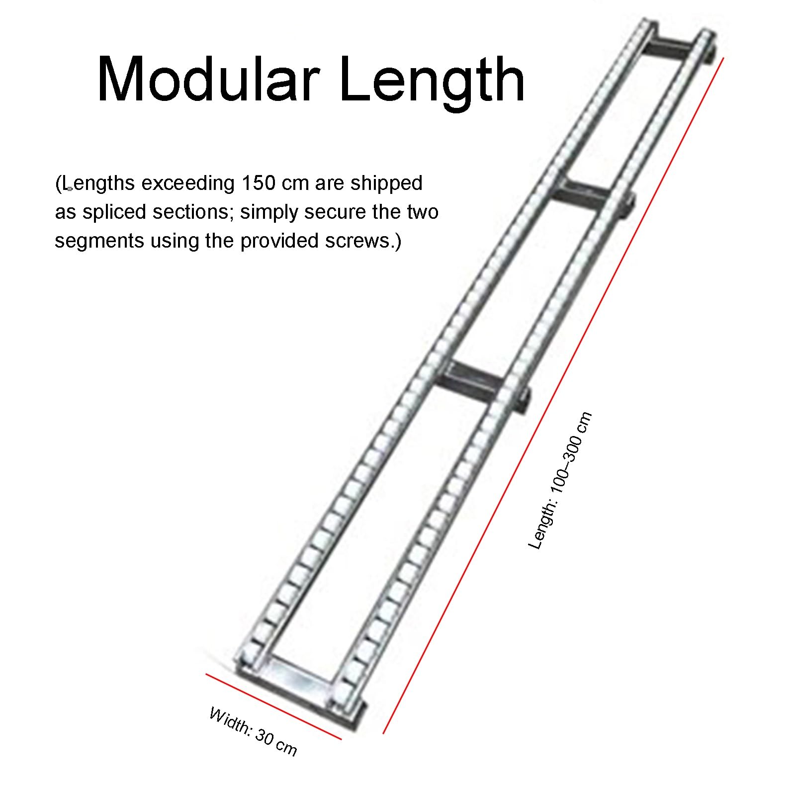 Schwerkraft Rollenbahn Hoher Dichte, Edelstahl Entladerutsche LKW, Lager Materialtransport Schiene 68kg Tragkraft(A-30x160cm)