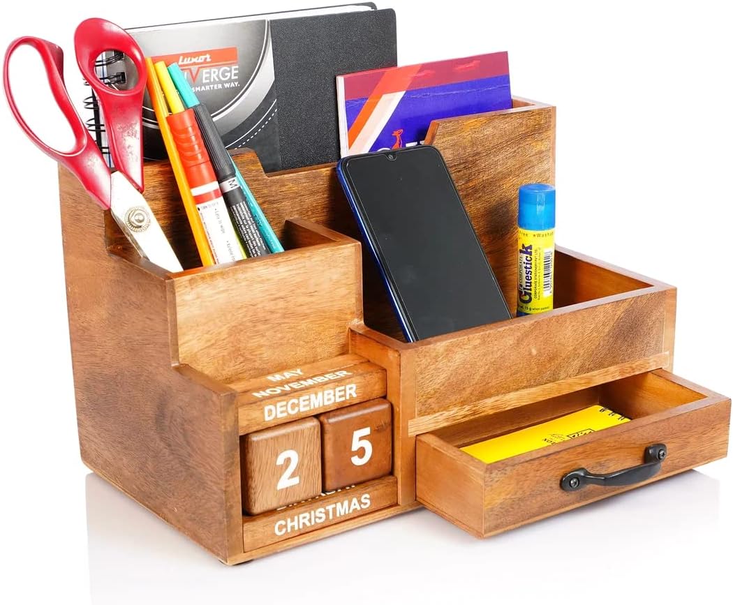 Rustic Desk Organizer/Rustic home decor/Steampunk Desk