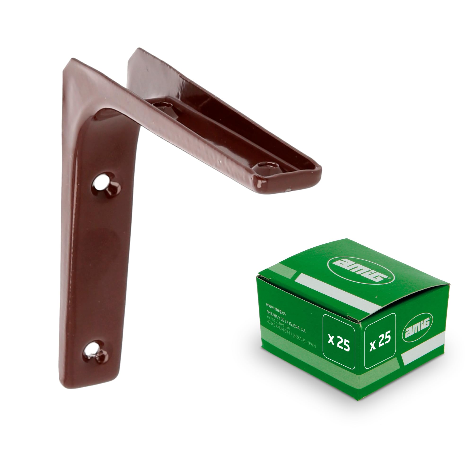 Angle en acier Amig 125x125 mm marron en pack de 25 pièces Mod.2