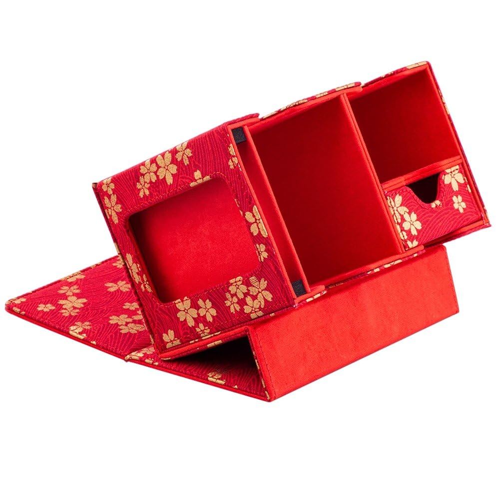 Caja De Almacenamiento para Más De 160 Cartas Coleccionables, Estuche para Cartas Commander, Funda Doble, Soporte Magnético para Cartas Y Bandeja para Dados para Ygo, TCG, Ptcg
