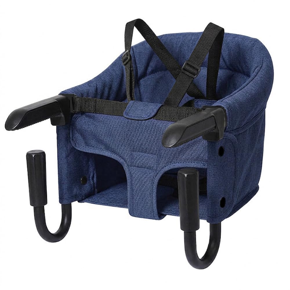 Faltbar Babysitz | Baby Tischsitz | Baby Hochstuhl | Kinder Hochstuhl | Sitzerhöhung für zu Hause und Unterwegs mit Transporttasche | Reisestuhl für baby und Kinder (Blau)