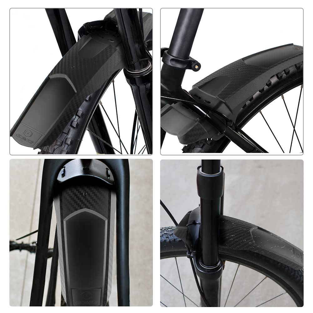 Geila 2 Pcs Bike Mudguards – Front & Rear Fenders For Mountain Bikes, 24”-29” Wheels, Carbon Fiber Look-369895