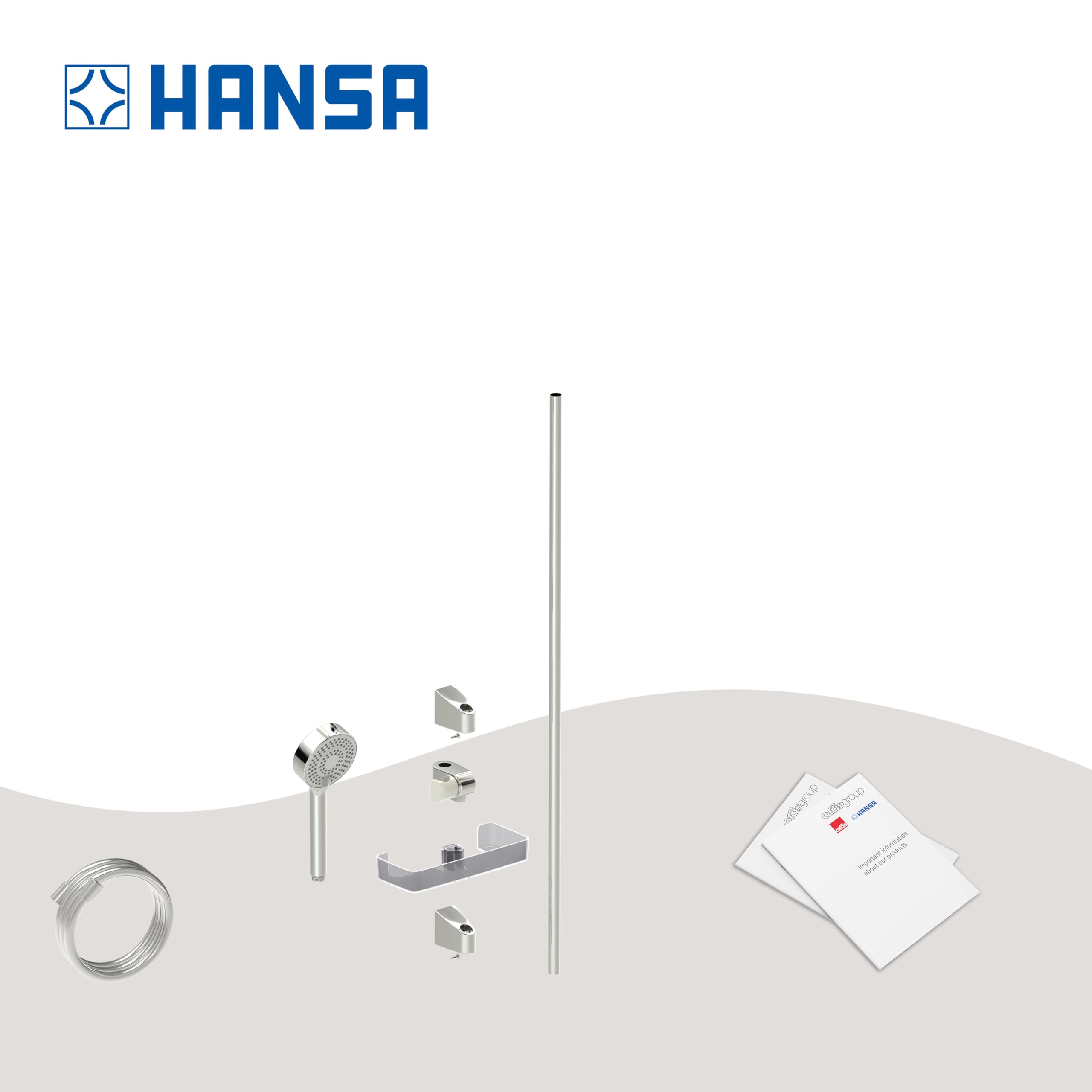 Hansa - Basicjet Set Barra 920 Mm+Basicjet 3+Flexo 1750Mm+Jabonera Cromo (44670133)