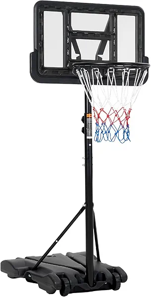 Basketball Hoop Outdoor Portable,Kids Adjustable Basketball Hoop Height 5-7 FT, 28 in Backboard & Wheels for Kids/Teenagers/Youth in Backyard/Driveway/Indoor, with Enlarged Base and PC Backboard