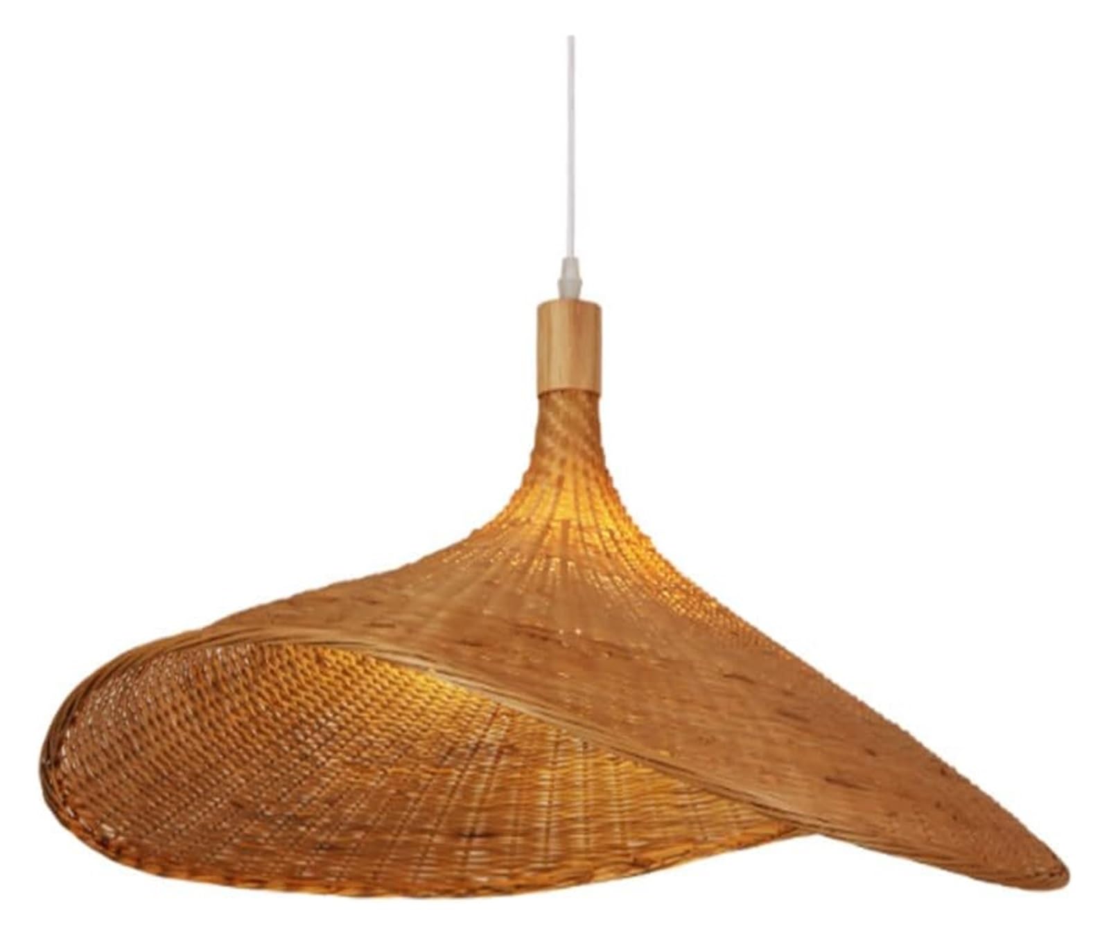LYMSXAZOU Woven Pendant Light Wicker Hollow Lamp Shade Handmade Rattan Basket Lantern Ceiling Chandeliers Farmhouse Chandelier