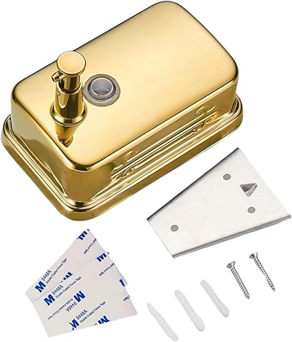 Miniatura 7 de Dispensador de jabón comercial montado en la pared, acero inoxidable, gran capacidad, 16.9 fl oz, para jabón de manos, diseño antioxidante para