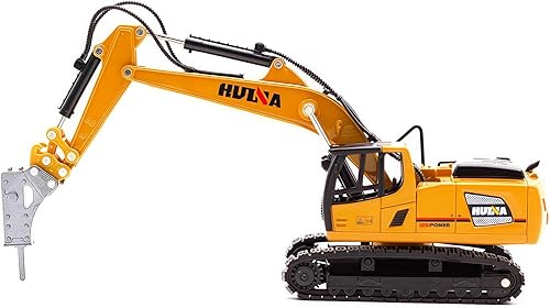 Miniatura 2 de Excavadora de taladro grande, juguetes de vehículos de construcción, camión de martillo hidráulico de aleación resistente, escala 160, excavadora de