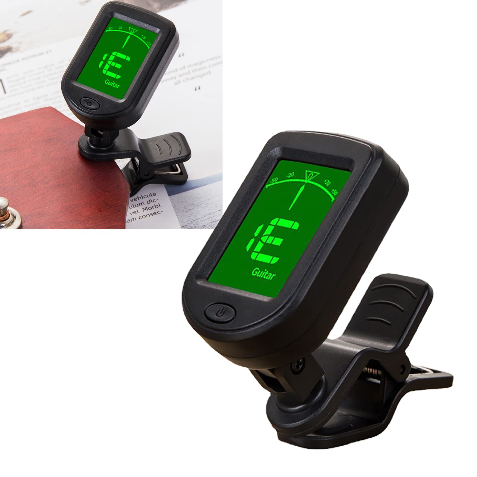 Jectse Gitarren-Stimmgerät, Digitales Display mit Hintergrundbeleuchtung, Clamp/Holder-on-Tuner für Ukulele, Verstellbarer Winkel, Universelles Stimmgerät für Akustik-, E-Bass, Violine, Ukulele,