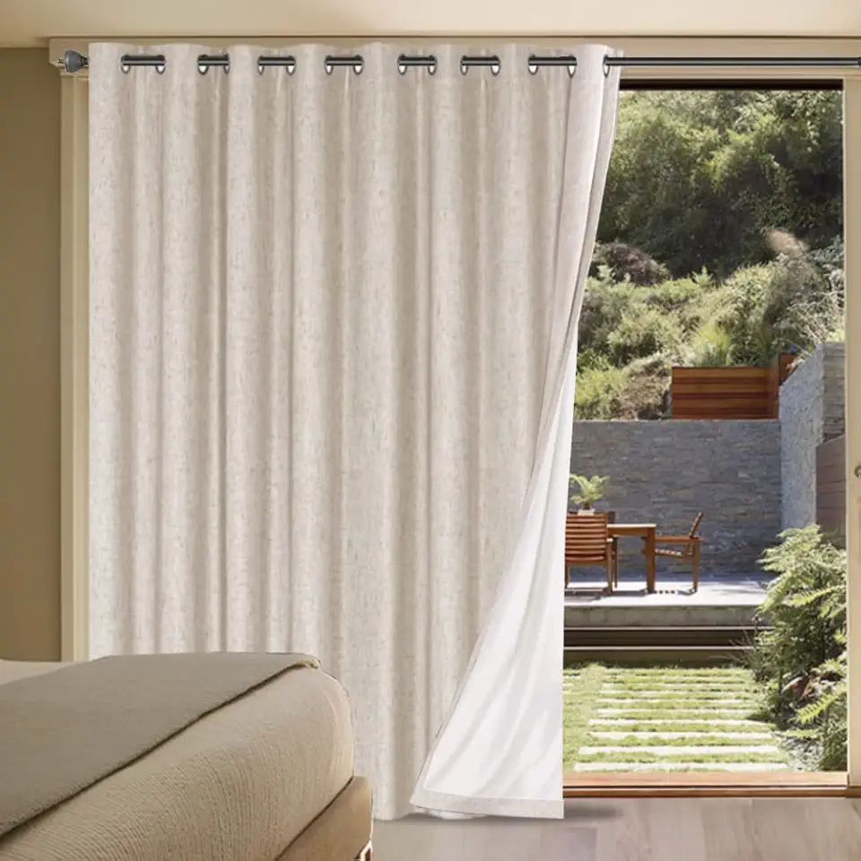 Shades for Sliding Glass Doors: 7 Top Picks 1 H.VERSAILTEX Linen Blackout Curtain — Natural